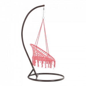 Scaun balansoar suspendabil, leagăn agăţat, roz, 80x120 cm - TP295528 - Img 10