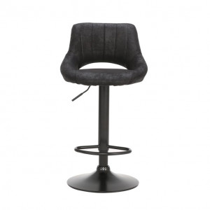 Scaun de bar, material textil negru cu efect de piele întoarsă - TP230858 - Img 4