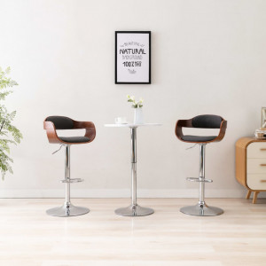 Scaun de bar, placaj si material textil gri - V287406V