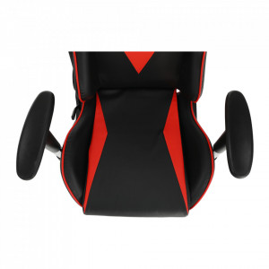 Scaun de birou cu difuzoare Bluetooth, gaming, negru și roşu, 66x60x125-133 cm - TP279411 - Img 6