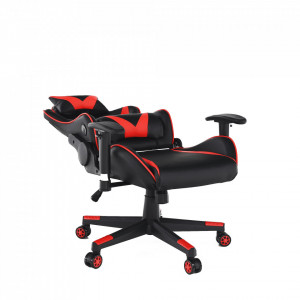 Scaun de birou cu difuzoare Bluetooth, gaming, negru și roşu, 66x60x125-133 cm - TP279411 - Img 8