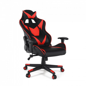Scaun de birou cu difuzoare Bluetooth, gaming, negru și roşu, 66x60x125-133 cm - TP279411 - Img 15