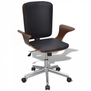 Scaun de birou reglabil din lemn curbat, piele artificiala - V241685V - Img 1
