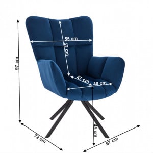 Scaun de design, ţesătură albastră - TP265011 - Img 7
