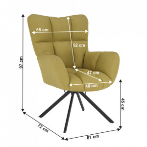Scaun de design ţesătură fistic - TP276607 - Img 15