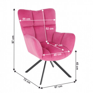 Scaun de design, ţesătură roz - TP275350 - Img 5