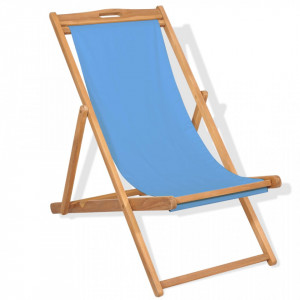 Scaun de exterior, albastru, 56 x 105 x 96 cm, lemn de tec - V43803V