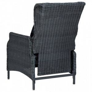 Scaun de grădină rabatabil cu perne, gri închis, poliratan - V313300V - Img 4