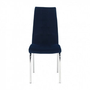 Scaun de masă, ţesătură albastră din catifea / crom - TP285452 - Img 11