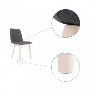 Scaun de masă, ţesătură de fag deschis / gri - TP291510 - Img 14