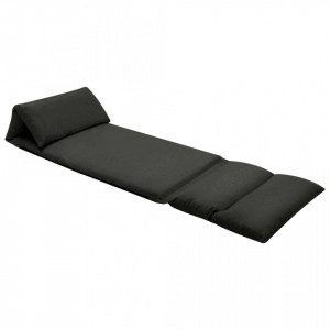 Scaun de podea pliabil, negru, microfibra - V325262V - Img 1