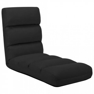 Scaun de podea pliabil, negru, piele ecologica - V325245V