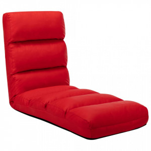 Scaun de podea pliabil, rosu, piele ecologica - V325250V