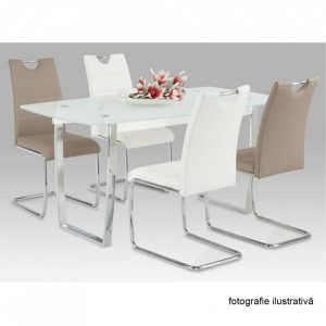 Scaun dining, negru / cusături deschise la culoare - TP182221 - Img 4