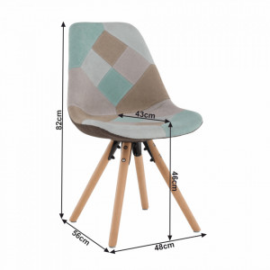 Scaun dining, patchwork mentol/maro - TP258420 - Img 6