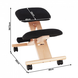 Scaun genunchi ergonomic, negru, 46x65x56-72 cm - TP279425 - Img 14