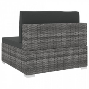 Scaun modular de mijloc, 1 buc., gri, poliratan, cu perne - V46795V - Img 4