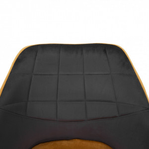 Scaun pivotant, gri, ţesătură de catifea camel / negru - TP297878 - Img 17