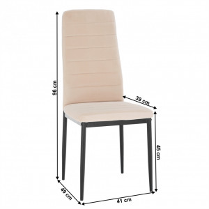 Scaun, ţesătură catifea bej / metal negru - TP285403 - Img 15