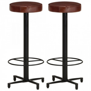 Scaune de bar, 2 buc., 76 cm, piele naturală - V321967V - Img 2