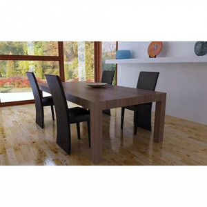 Scaune de bucatarie, 4 buc., maro inchis, piele ecologica - V60598V