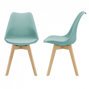 Scaune design, set 2 buc, 81 x 49 x 57 cm, verde - P67291232 - Img 2
