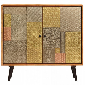 Servanta, 80 x 30 x 75 cm, lemn masiv de acacia - V247683V - Img 3