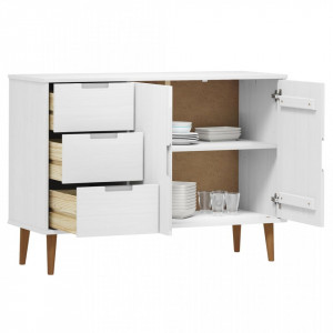 Servantă alb, 113x40x80 cm, lemn masiv de pin - V350514V - Img 3