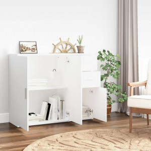 Servantă, alb, 91x29,5x75 cm, lemn prelucrat - V823269V - Img 3