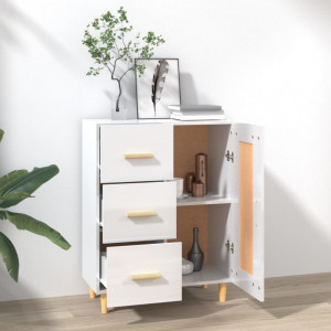 Servantă, alb extralucios, 69,5x34x90 cm, lemn compozit - V812228V - Img 3