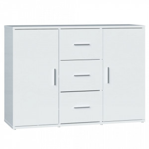 Servantă, alb extralucios, 91x29,5x65 cm, lemn prelucrat - V823344V