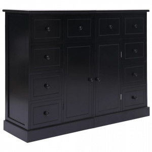 Servanta cu 10 sertare, negru, 113 x 30 x 79 cm, lemn - V284178V