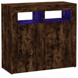 Servantă cu lumini LED, stejar fumuriu, 80x35x75 cm - V815729V