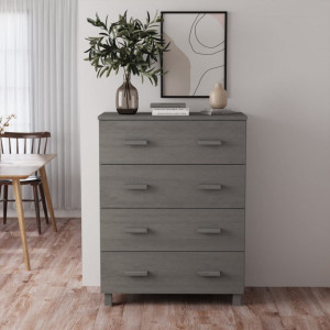 Servantă, gri deschis, 79x40x103,5 cm, lemn masiv de pin - V340427V - Img 2