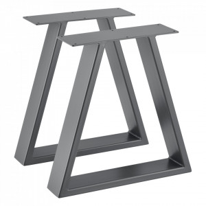 Set 2 bucati picioare masa, 40 x 10 x 40 cm, metal/gri - P65541995 - Img 1