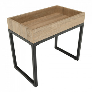 Set 2 măsuţe de cafea, stejar și negru, 60x30 cm, 50x27 cm - TP290422 - Img 10