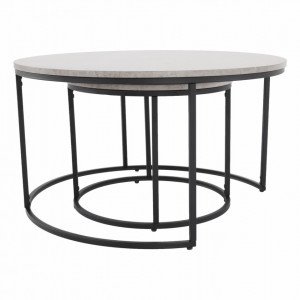 Set de 2 măsuţe de cafe, gri și negru, 80x45 cm, 50x40 cm - TP261525 - Img 17