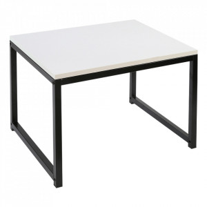 Set de 2 măsuţe de cafea, alb și negru, 100x35x40 cm, 40x40x50 cm - TP303649 - Img 4