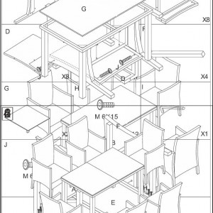 Set de grădină, cu 9 piese, 1 masă, 8 scaune, maro - TP254297 - Img 4