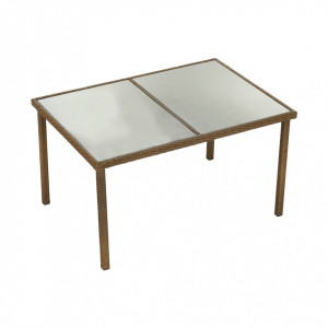 Set de grădină din ratan cu 7 piese, 1 masă şi 6 scaune, crem - TP186614 - Img 20