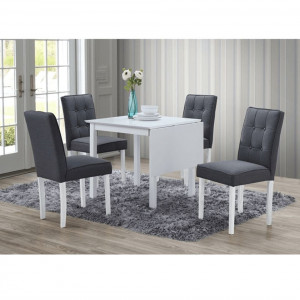 Set dining cu masă pliabilă 1+5, alb / gri - TP229275 - Img 3