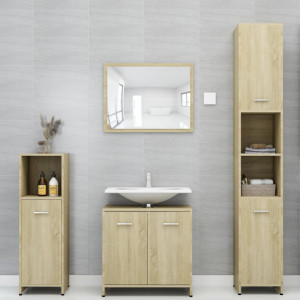 Set mobilier de baie, stejar Sonoma, PAL - V802582V - Img 4