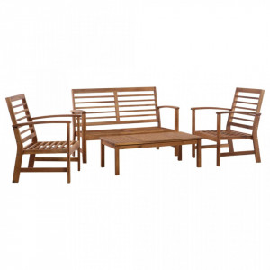 Set mobilier de gradina, 4 piese, lemn masiv de acacia - V47282V - Img 1