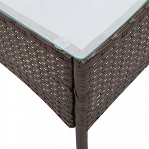 Set mobilier de gradina cu perne, 4 piese, maro, poliratan - V45888V - Img 4