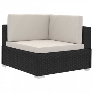Set mobilier de gradina cu perne, 4 piese, negru, poliratan - V47268V - Img 4