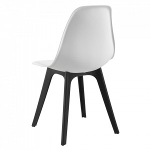 Set patru bucati scaune design Ava, 83 x 54 x 48 cm, plastic, alb/negru - P58616395 - Img 3
