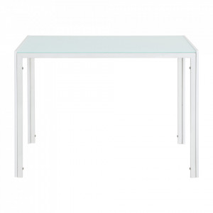 Set Xenia masa cu 4 scaune design, masa 105 x 60 cm, scaun 83 x 54 cm, sticla/metal/plastic, alb/negru - P58630807 - Img 3