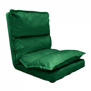 Şezlong pliant pe podea, ţesătură de catifea verde - TP290580 - Img 1