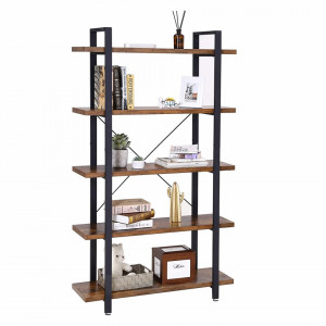 SORAI28 - Rafturi carti, biblioteca stil Industrial, 105 x 33.5 x 177.5 cm - Img 2