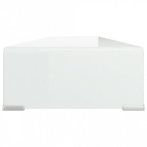 Stand TV/Suport monitor, sticlă, alb, 120x30x13 cm - V244149V - Img 4